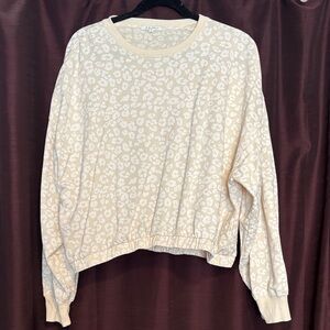 Z Supply Cream Leopard Print Sweatshirt